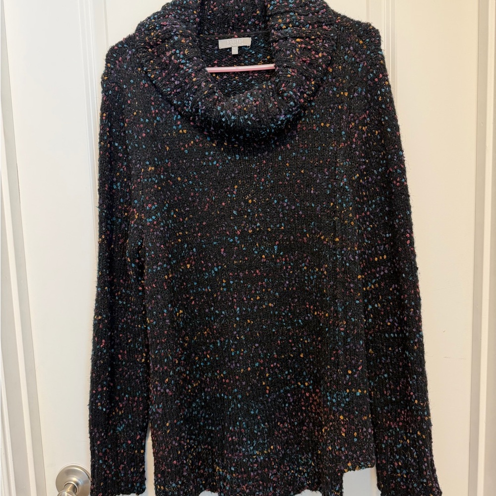 Habitat Black Multicolor Cowl Neck Sweater